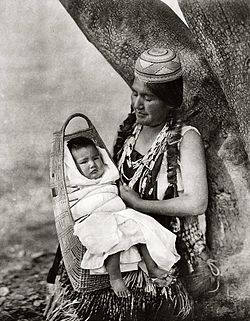 Hupa Mother and Infant, ca 1924, photo by Edward Curtis - Photo Source: Wikipedia